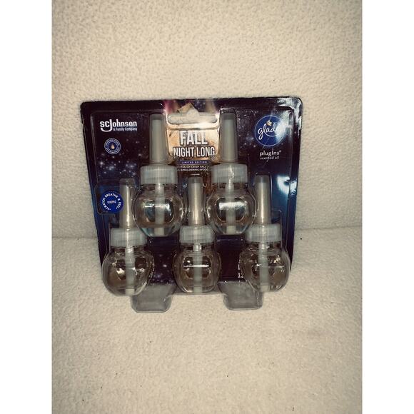 GLADE PlugIns Scented Oil Fall Night Long Autumn 5 Refills New Old Stock - Picture 1 of 5